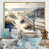 Toile avec cadre flottant or