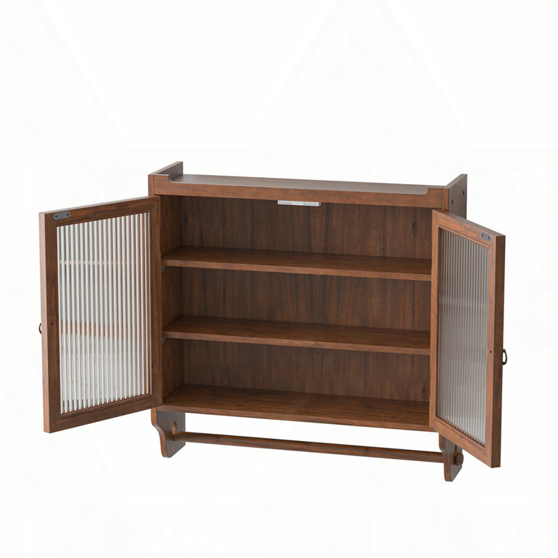 24.8" Double Door Wall Cabinet, Brown