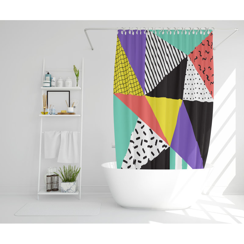 Flippen Polyester Shower Curtain Set, 168cm H x 168cm W
