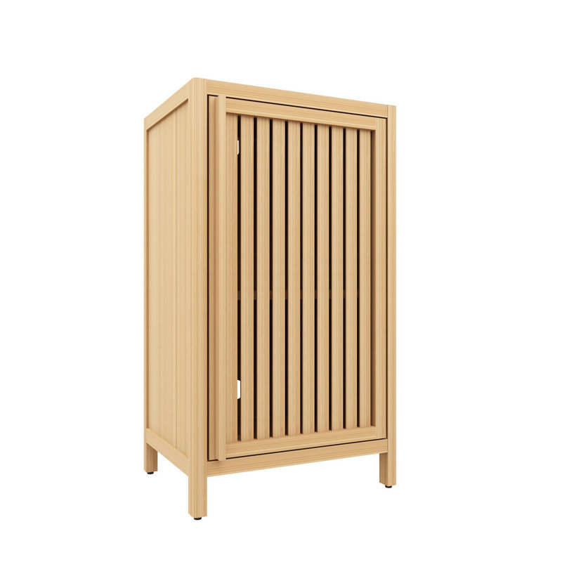 Armoire de salle de bain 29,53 "en bambou naturel avec porte et tablette pour petits espaces, salle de bain