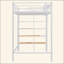 Structure de lit mezzanine en métal avec tablette de rangement à grille supérieure et échelle de rangement latérale à 4 niveaux, lit surélevé contemporain peu encombrant pour la chambre à coucher-119739502
