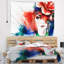 Femme abstraite avec tapisserie d'illustration de rose-28482725