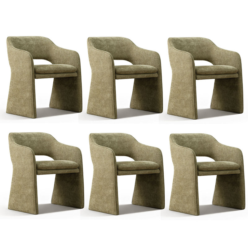 19" Seat Height Upholstered Dining Armchair, Sage Green