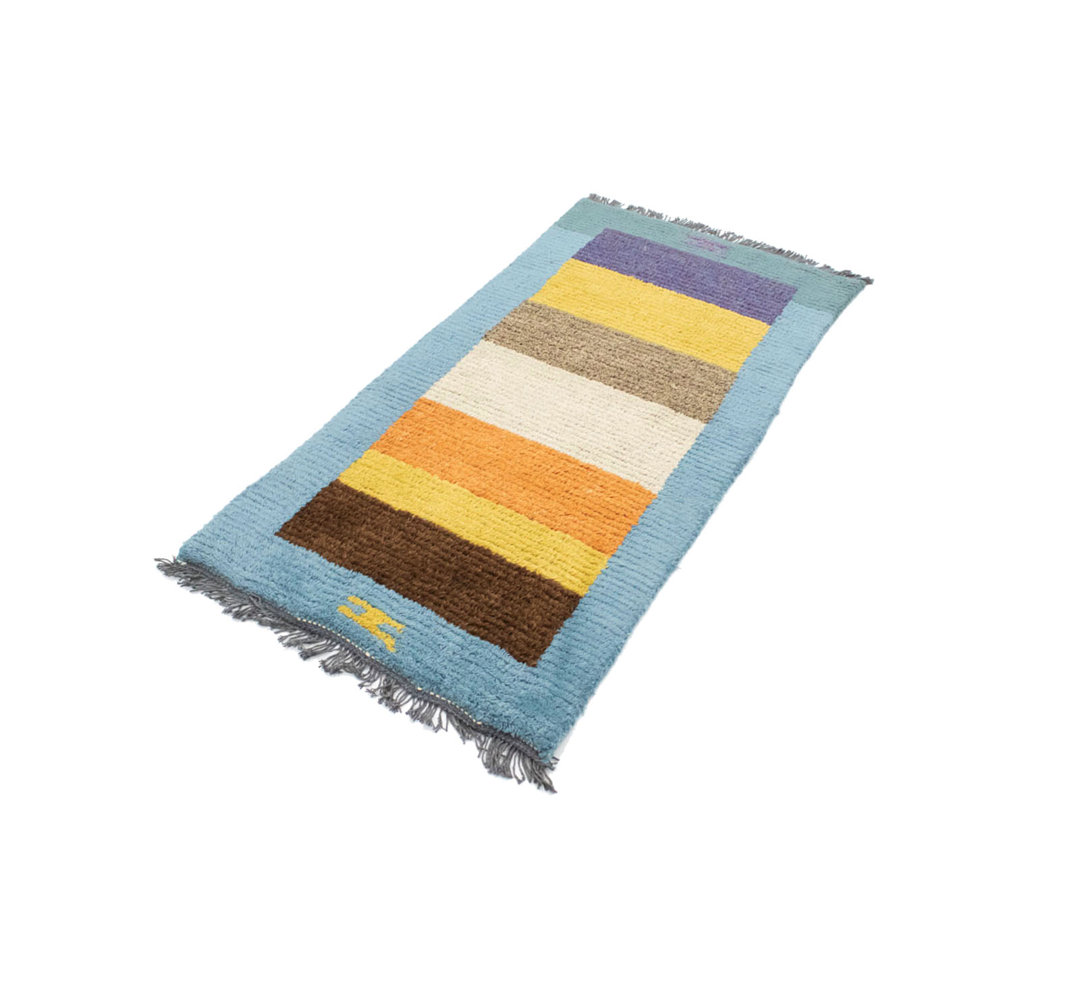 Gamelin Hand Hooked Blue Indoor/Outdoor Rug