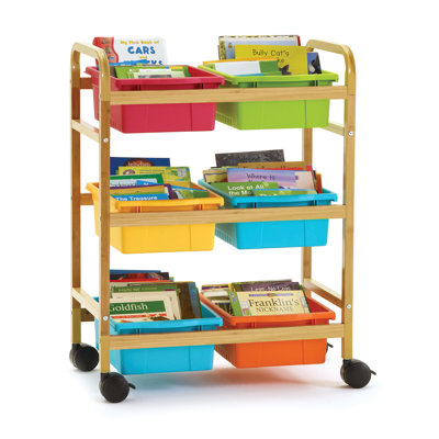 Compartment Bamboo Teaching Cart