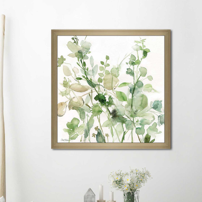 «Sage Garden II», reproduction de peinture à l'aquarelle encadrée, H 39,5 po x l 39,5 po x P 0,75 po