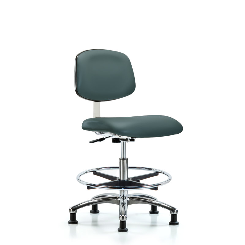 Yareli Drafting Chair, Colonial Blue, Glides