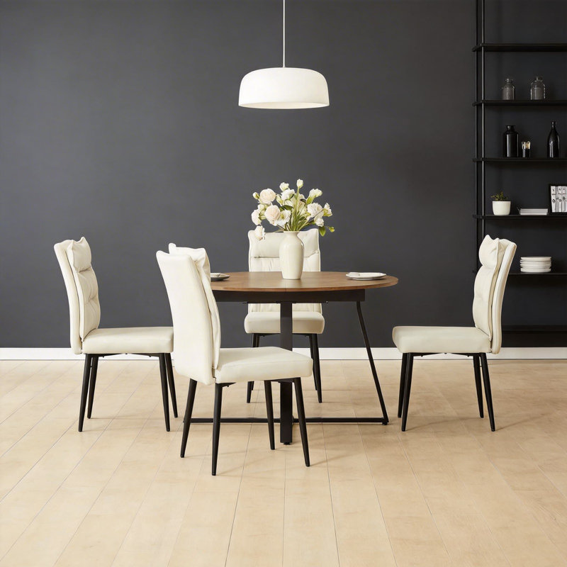 Dining Set, 4 Beige Chair