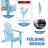 Blue Patio HDPE Folding Adirondack Chair With Cup Holder-471770984