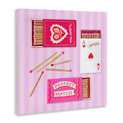 Toile romantique avec boîte d'allumettes de la Saint-Valentin, conception de Rachael Reese