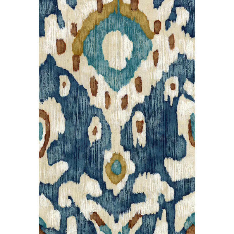 Ocean Ikat II by Chariklia Zarris - Wrapped Canvas Painting, 91cm H x 61cm W