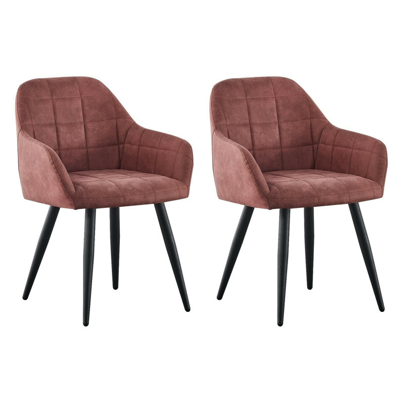 Aliauna 47cm H Upholstered Metal Armchair, Pink