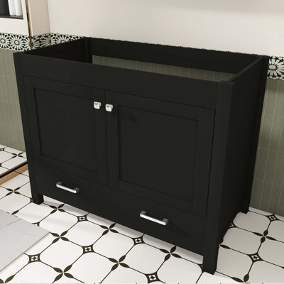 Meuble-lavabo moderne de 42 po avec armoire multifonctionnelle à fermeture en douceur, tiroir simple, panneau de fibres à densité moyenne avec finition à base d'eau, lavabo non inclus