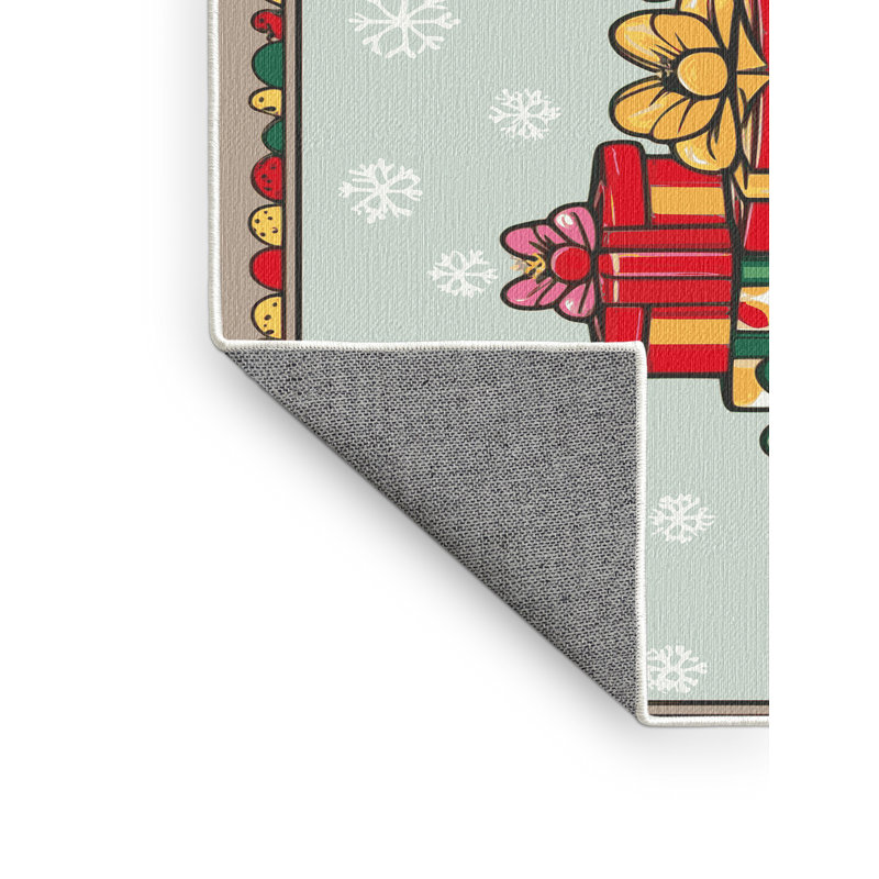 Tapis de Noël hiver lavable Ginza Six, Rectangle 7 pi x 9 pi