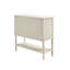 Commode décorative 2 tiroirs avec finition en bois massif et blanc antique pour ornements élégants 2 po-1109837557