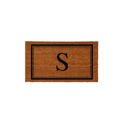 Niarcos 28" x 16" Non-Slip Monogram Coir Outdoor Door Mat