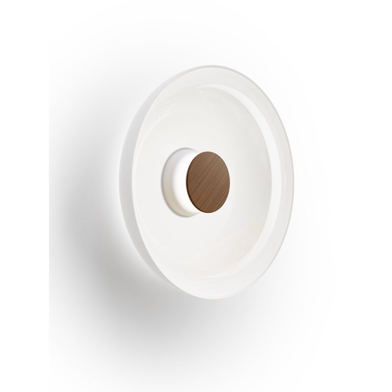 Totem Sconce Glass, White/Walnut