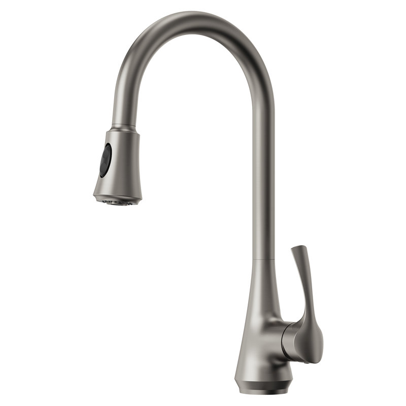 Pull Down Sprayer Kitchen Sink Faucet, Single Handle Kitchen Faucet, Stainless Steel
