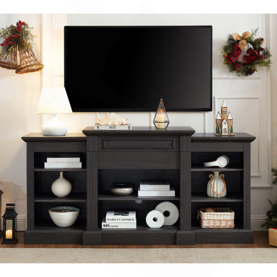 Media Console Table With Large Storage Cabinet, Modern TV Media Entertaionment Stand, Grey