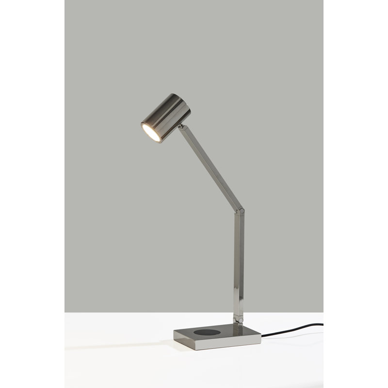 Lampe de bureau Newman en métal USB, Nickel poli