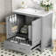 Armoire de rangement pour salle de bain 30 po, gris, bois massif, évier simple, 2 portes, 1 tiroir fonctionnel, applicable en gris. Meuble-lavabo avec portes. 2 portes et 1 rangement, en bois-523302589-523302590