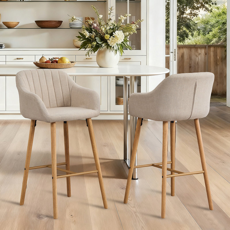Ensemble de 2 tabourets de bar Modern, Beige