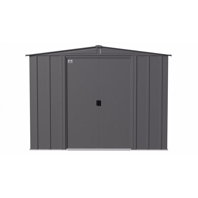  Arrow Classic Steel Storage Shed, Gray, 8 ft. W x 8 ft. D