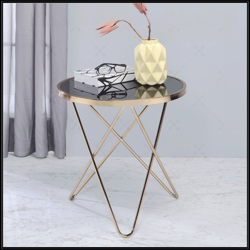 Table ronde en verre, Noir