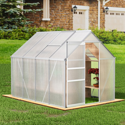 Serre en polycarbonate de 8 pi L x 6 pi avec évent de toit