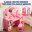 Bureau de maquillage en MDF, coiffeuse avec miroir amovible et tablettes de rangement-2115547745