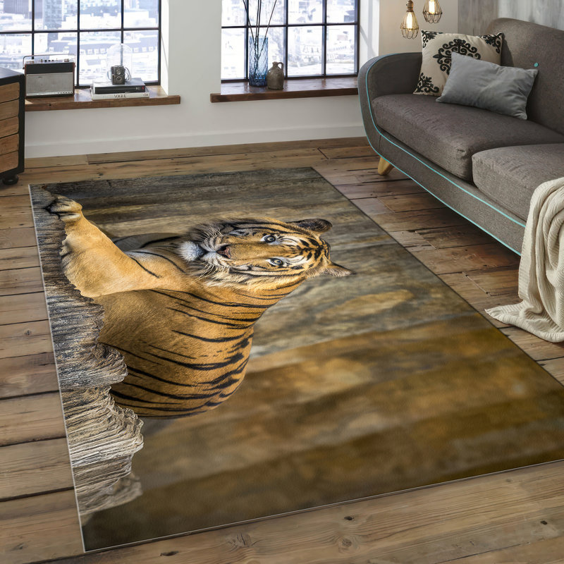 Modern Artistic Non Woven Thin Type Printed Rug with Abstract Geometric Design in Vibrant Color Palette for a Sophisticated Home Decor Touch
