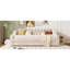 Lit de jour simple avec rangement pour accoudoirs et aspect beige rembourré