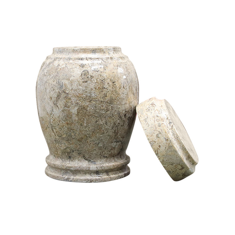 Marble Keepsake Cremation Urn For Ashes, Fossil