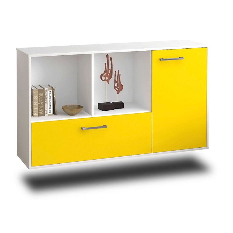 Palmdale Unfinished TV Stand for TVs up to 70", Yellow and white