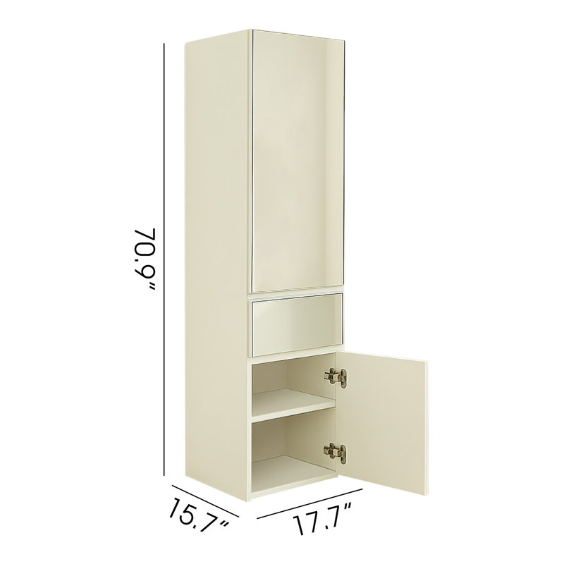 Armoire modulaire en bois avec miroir