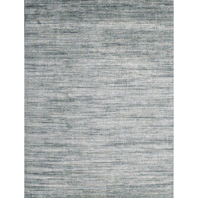 Hand Knotted Geometric Area Rug in Beige/Turquoise