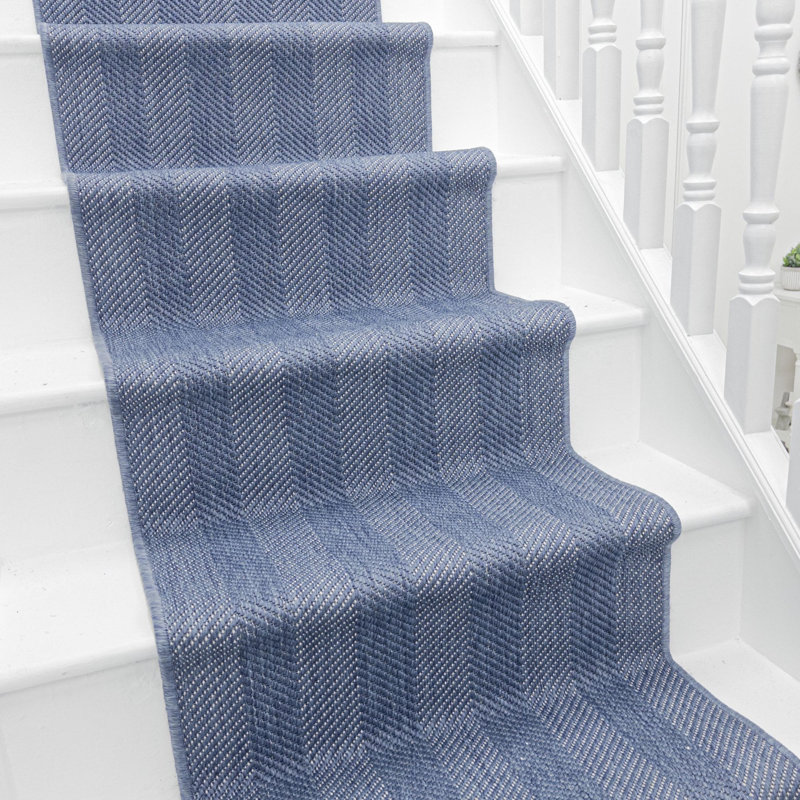 Stair Runner Striped Flatweave Area Rug, Runner 60 x 450 cm