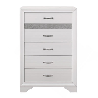 Glamour 1Pc Commode Faux Cristaux Tiroirs Argent Paillettes Cachés Tiroirs Mobilier de chambre à coucher moderne en bois