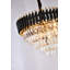 Lustre 16 lumières noir et or avec accents de cristal transparent