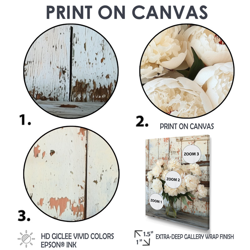 Berkhamstead - Floral Canvas Prints, Argent argent, H 44 po x l 34 po, Reproduction encadrée sans passe-partout