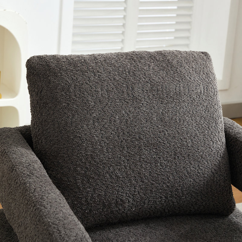 Fauteuil d'appoint pivotant carré avec dossier ouvert 29,13 po, Gris anthracite