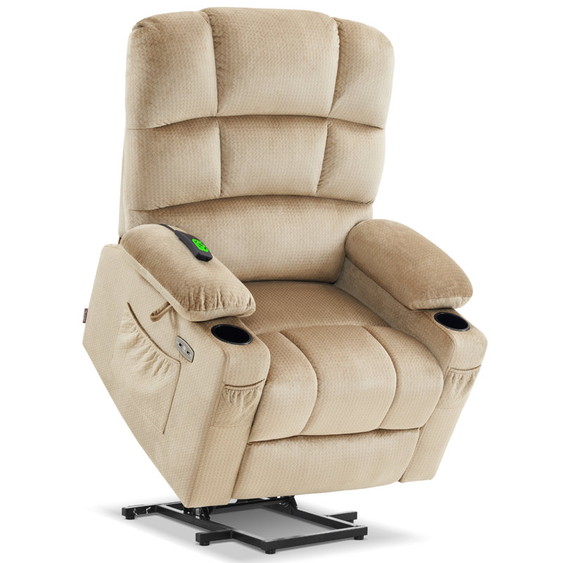 Fauteuil inclinable électrique Nihat Lay, 100 % polyester beige