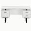 Bureau d'ordinateur, bureau personnel, ordinateur portable, installation à gauche, à droite, tiroirs de rangement, l 60 po, bureau, stratifié blanc, métal noir, contemporain, moderne-323919948