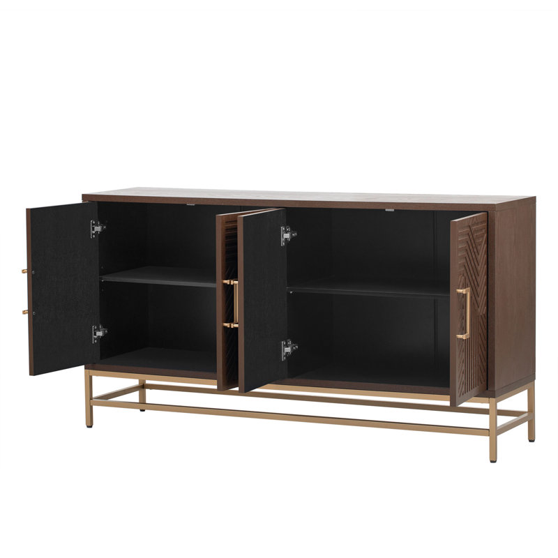 Buffet décoratif Zavien, Espresso, 32.7" H x 59.8" W x 15.7" D