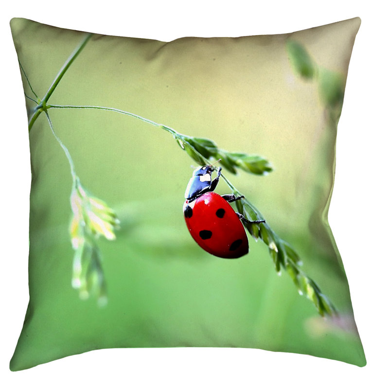Myriam Ladybug Linen Pillow Cover