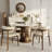 Amberly Luxury Modern Round Sintered Stone Dining Table Solid Wood Pedestal Kitchen Table For 4/6/8, One-step Installation-519123971-533097590-535997402