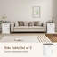 Ensemble de 2 tables d'appoint avec tiroirs et armoire, blanc
