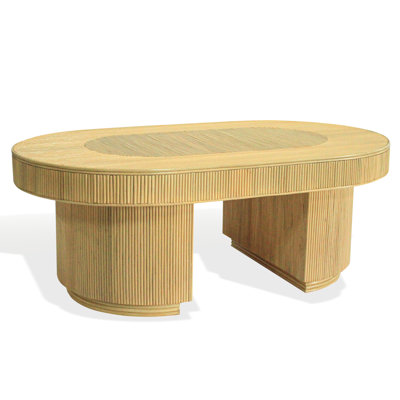 Table basse ovale en rotin Kenzo