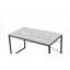 Bureaux, Bureau rectangulaire industriel | Plateau en faux béton | Base de traîneau en métal | Blanc antique Noir | Métal, bois synthétique