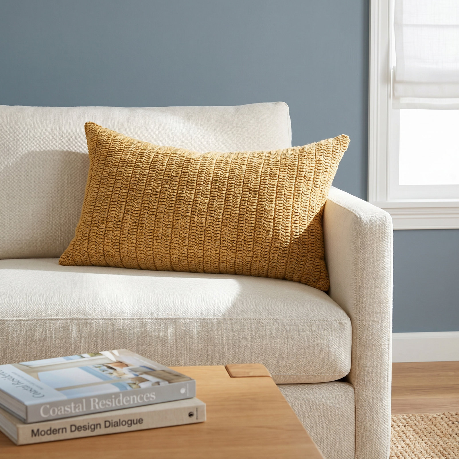 Dalenna Cotton Pillow Cover & Insert, Honey, 14" x 26", Rectangle